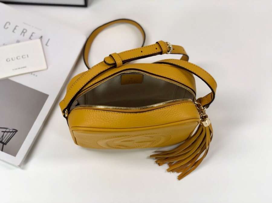 Gucci Soho small leather disco bag 308364 yellow - Click Image to Close
